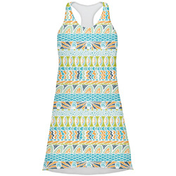 Abstract Teal Stripes Racerback Dress - 2X Large