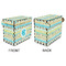 Abstract Teal Stripes Recipe Box - Full Color - Approval
