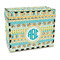 Abstract Teal Stripes Recipe Box - Full Color - Front/Main