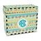 Abstract Teal Stripes Wood Recipe Box - Full Color Print (Personalized)