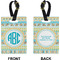 Abstract Teal Stripes Rectangle Luggage Tag (Front + Back)