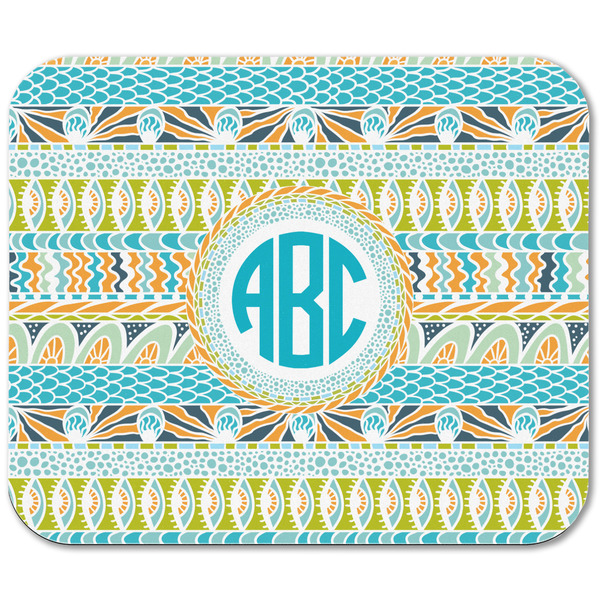 Abstract Teal Stripes Rectangular Mouse Pad - APPROVAL