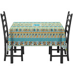 Abstract Teal Stripes Tablecloth (Personalized)