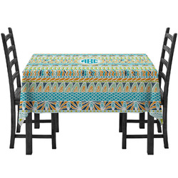 Abstract Teal Stripes Tablecloth (Personalized)