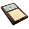 Abstract Teal Stripes Red Mahogany Sticky Note Holder - Angle