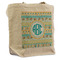Abstract Teal Stripes Reusable Cotton Grocery Bag - Front View