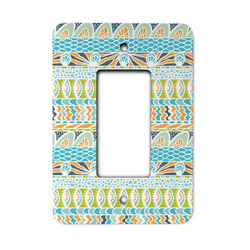 Abstract Teal Stripes Rocker Style Light Switch Cover