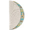 Abstract Teal Stripes Round Linen Placemats - HALF FOLDED (single sided)