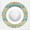 Abstract Teal Stripes Round Linen Placemats - LIFESTYLE (single)