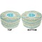 Abstract Teal Stripes Round Pouf Ottoman (Top and Bottom)