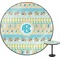Abstract Teal Stripes Round Table Top