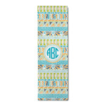 Abstract Teal Stripes Runner Rug - 2.5'x8' w/ Monograms