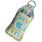 Abstract Teal Stripes Sanitizer Holder Keychain - Large in Case