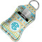 Abstract Teal Stripes Sanitizer Holder Keychain - Small in Case