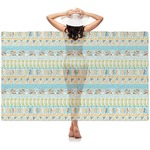 Abstract Teal Stripes Sheer Sarong (Personalized)