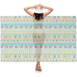 Abstract Teal Stripes Sheer Sarong