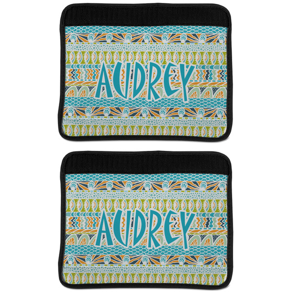 Abstract Teal Stripes Seat Belt Cover (APPROVAL Update)