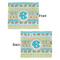 Abstract Teal Stripes Security Blanket - Front & Back View