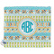 Abstract Teal Stripes Security Blanket - Front View