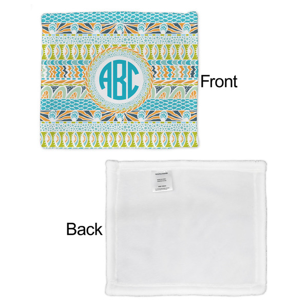 Abstract Teal Stripes Security Blanket - Front & White Back View