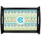 Abstract Teal Stripes Serving Tray Black Small - Main