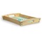 Abstract Teal Stripes Serving Tray Wood Small - Corner