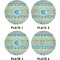 Abstract Teal Stripes Set of Appetizer / Dessert Plates (Approval)