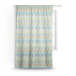 Abstract Teal Stripes Sheer Curtain (Personalized)