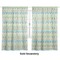 Abstract Teal Stripes Sheer Curtains