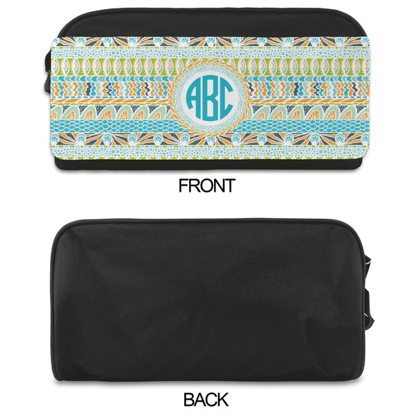 Abstract Teal Stripes Shoe Bags - APPROVAL