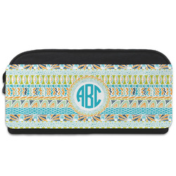 Abstract Teal Stripes Shoe Bag (Personalized)
