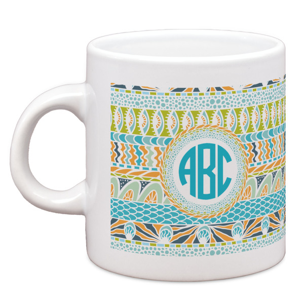 Custom Abstract Teal Stripes Espresso Cup (Personalized)
