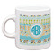 Abstract Teal Stripes Single Shot Espresso Cup - Single Front