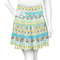 Abstract Teal Stripes Skater Skirt - Front
