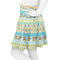Abstract Teal Stripes Skater Skirt - Side