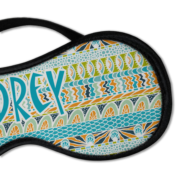Abstract Teal Stripes Sleeping Eye Mask - DETAIL Large