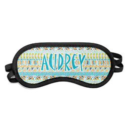 Abstract Teal Stripes Sleeping Eye Mask (Personalized)