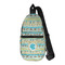 Abstract Teal Stripes Sling Bag - Front View