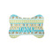 Abstract Teal Stripes Bone Shaped Dog Food Mat (Small) (Personalized)