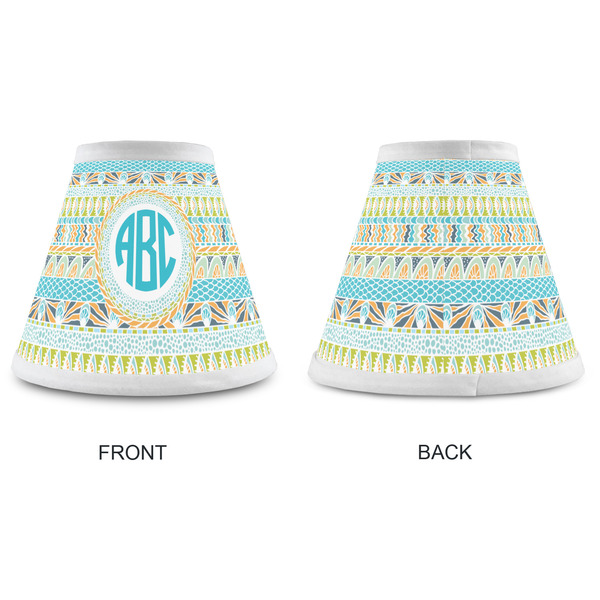 Abstract Teal Stripes Small Chandelier Lamp - Approval