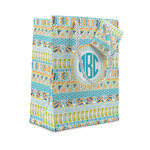 Abstract Teal Stripes Gift Bag (Personalized)