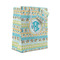 Abstract Teal Stripes Small Gift Bag - Front/Main