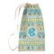 Abstract Teal Stripes Small Laundry Bag - Front View