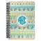 Abstract Teal Stripes Spiral Journal Large - Front View
