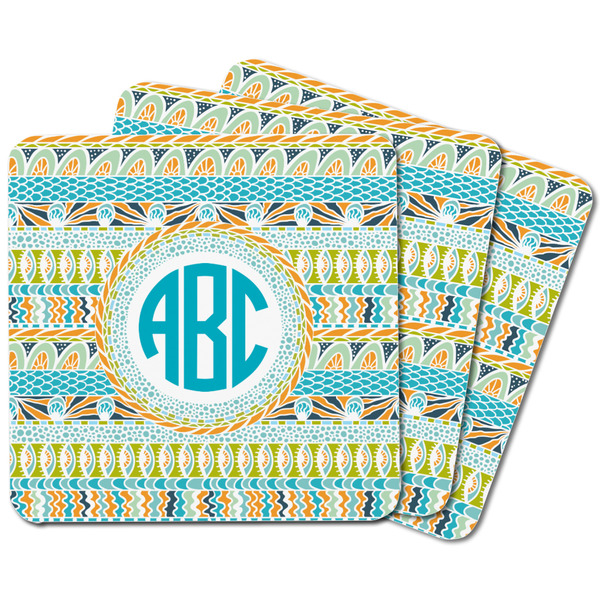 Abstract Teal Stripes Square Fridge Magnet - MAIN