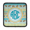 Abstract Teal Stripes Square Patch