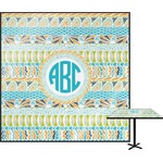 Abstract Teal Stripes Square Table Top (Personalized)