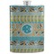 Abstract Teal Stripes Stainless Steel Flask