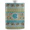 Abstract Teal Stripes Stainless Steel Flask (Personalized)