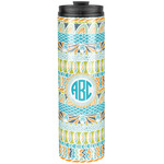 Abstract Teal Stripes Stainless Steel Skinny Tumbler - 20 oz (Personalized)